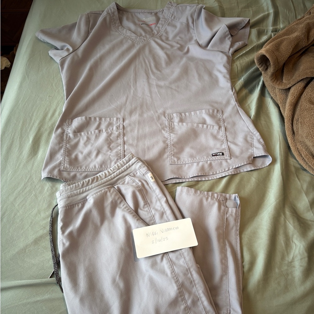 Women's Gray Scrub Set